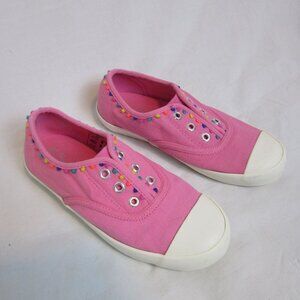 MINI BODEN Laceless Pom Pink Lemonade Slip-Ons EU 34 US 2.5